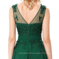 Grace Karin sin mangas V-Back verde oscuro vestido de fiesta de gasa CL007555-8